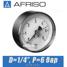 Манометр Afriso RF 63 538 D1/4" P=6 bar