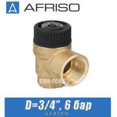 Предохранительный клапан Afriso MSS D3/4" 6 бар