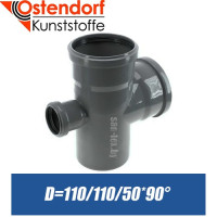 Крестовина канализационная Ostendorf D110/110/50 мм