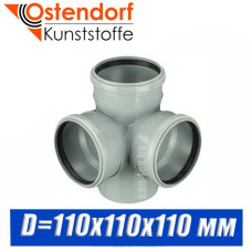Крестовина канализационная Ostendorf D110 мм (2-х пл.)