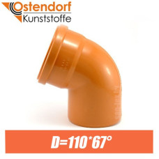 Угол канализационный ПВХ Ostendorf D110x67 град.