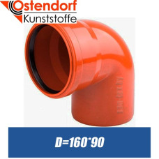 Угол канализационный ПВХ Ostendorf D160x90 град.