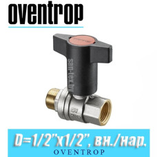 Кран шаровый с Т-образной ручкой Oventrop Optibal D1/2"x1/2", вн/нар.