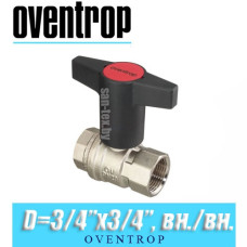 Кран шаровый с Т-образной ручкой Oventrop Optibal D1/2"x1/2", вн/вн.