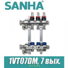 Гребенка для теплого пола Sanha 1VT07DM для 7 контуров