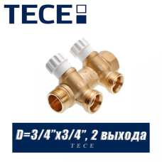 Регулирующий коллектор TECE D=3/4"x3/4", 2 выхода