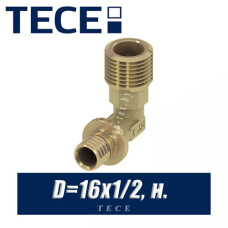 Угол латунный TECE D=16х1/2, н.