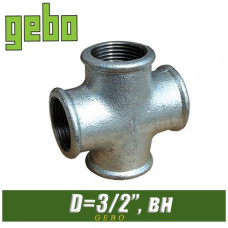 Крестовина оцинкованная Gebo 1 1/2" вн/вн/вн