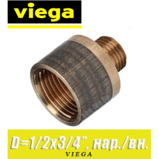 Переход бронзовый Viega D1/2"x3/4", нар./вн.