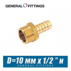 Штуцер латунный GF D=10 мм x 1/2" н