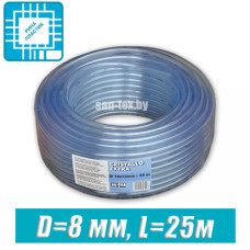 Шланг ПВХ пищевой, технический D=8 мм, 25 м