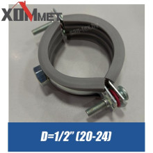 Хомут металлический с резинкой КТР 1/2 (20-24 мм)