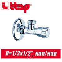Кран вентильный угловой Itap D1/2"x1/2" нар/нар арт. 346