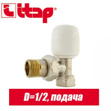 Кран радиаторный угловой (подача) Itap D1/2" (15 мм)