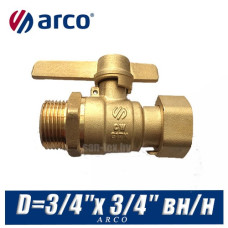 Кран шаровой с накидной гайкой Arco SIL D=3/4″x 3/4″ вн/нар