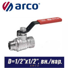Кран шаровый с ручкой Arco TURIA D1/2ʺx1/2ʺ, вн/нар.