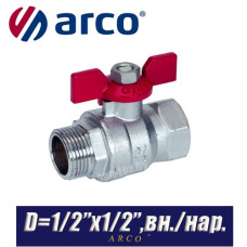 Кран шаровый с бабочкой Arco TURIA D1/2ʺx1/2ʺ, вн/нар.