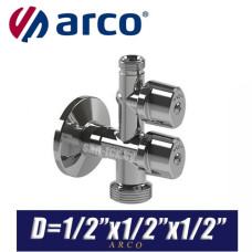 Кран шаровый угловой Arco COMBI MAC D1/2"x1/2"x1/2"
