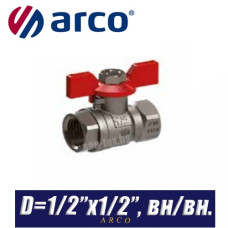 Кран шаровый с бабочкой Arco SENA D1/2ʺx1/2ʺ, вн/вн.