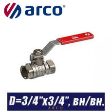 Кран шаровый с ручкой Arco SENA D3/4ʺx3/4ʺ, вн/вн.