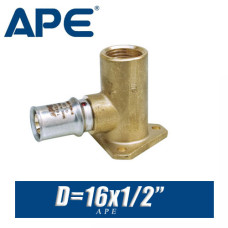 Угол под пресс с креплением APE D16x1/2", вн.