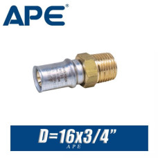 Переход под пресс APE D16x3/4", нар.