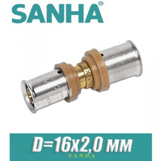 Муфта под пресс Sanha D16x2,0 мм