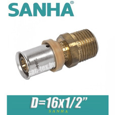 Переход под пресс Sanha D16x1/2", нар.