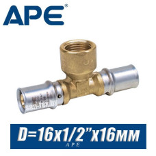 Тройник под пресс APE D16x1/2"x16 мм, вн.