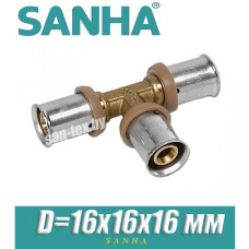 Тройник под пресс Sanha D16x16x16 мм
