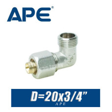 Угол цанговый APE D20x3/4", нар.