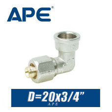 Угол цанговый APE D20x3/4", вн.
