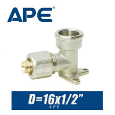 Угол цанговый с креплением APE D16x1/2", вн.