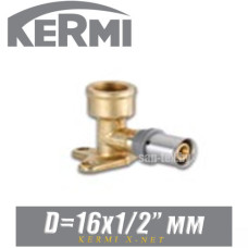Угол под пресс с креплением Kermi x-net D16x1/2", вн.