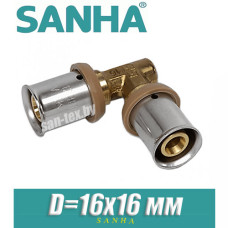 Угол под пресс Sanha D16x16 мм