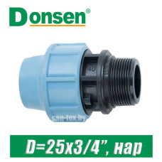 Переход ПЭ Donsen D=25x3/4", нар.