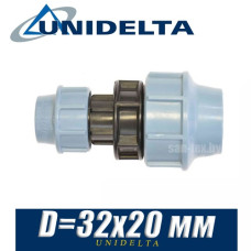 Муфта переходная ПЭ Unidelta  D32x20 мм