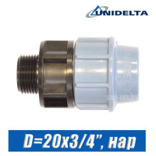 Переход ПЭ Unidelta  D=20x3/4", нар.