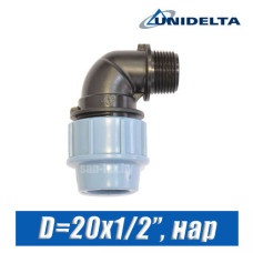Угол ПЭ Unidelta D=20x1/2", нар.