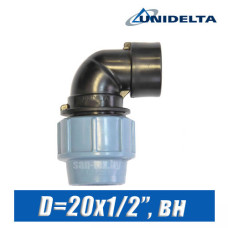 Угол ПЭ Unidelta D=20x1/2", вн.