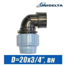 Угол ПЭ Unidelta D=20x3/4", вн.