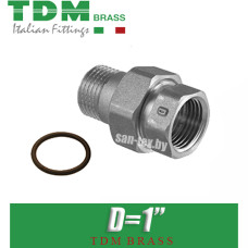 Американка никелированная прямая TDM Brass D1"