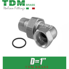 Американка никелированная угловая TDM Brass D1"
