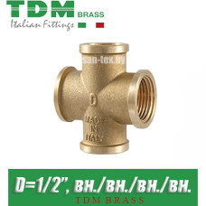 Крестовина латунная TDM Brass D1/2"