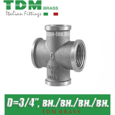 Крестовина никелированная TDM Brass D3/4"