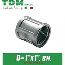 Муфта никелированная TDM Brass D1"x1", вн./вн.