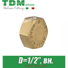 Заглушка латунная TDM Brass D1/2", вн.
