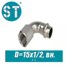 Угол 90° с внутренней резьбой ST D=15x1/2
