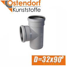 Тройник канализационный Ostendorf D32x90 град.