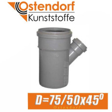 Тройник канализационный Ostendorf D75/50x45 град.